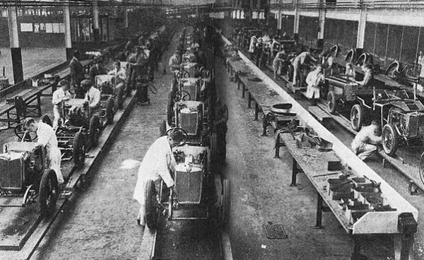 Конвеєр Ford у 1908 році